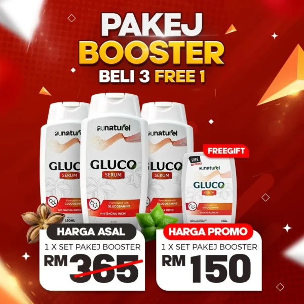 GLUCO SERUM 3 BTL 120ML + 1 BTL 70ML BOOSTER